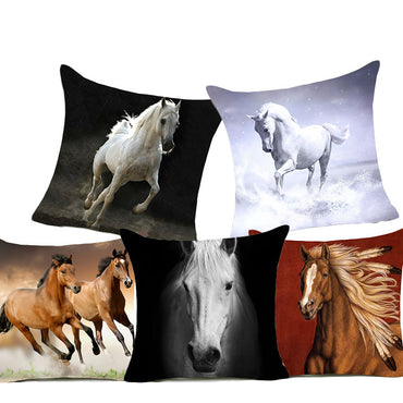 Horses Polyester Cushion Cover