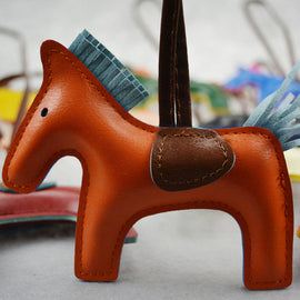 Handmade Luxury Leather Horse Keychain