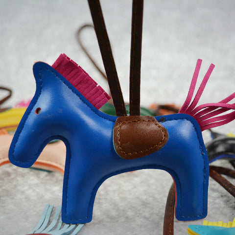 Handmade Luxury Leather Horse Keychain