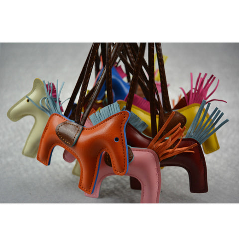 Handmade Luxury Leather Horse Keychain