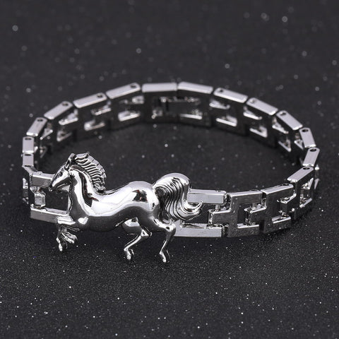 Stainless Steel Horse Charm Bracelet for Women