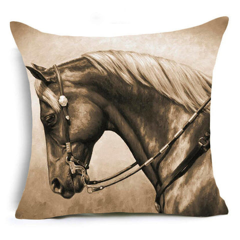 Horses Polyester Cushion Cover
