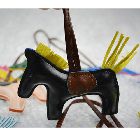 Handmade Luxury Leather Horse Keychain