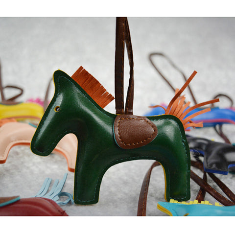 Handmade Luxury Leather Horse Keychain