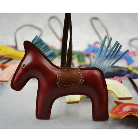 Handmade Luxury Leather Horse Keychain