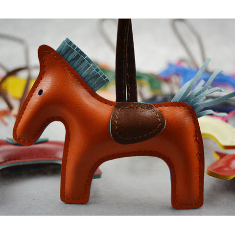 Handmade Luxury Leather Horse Keychain