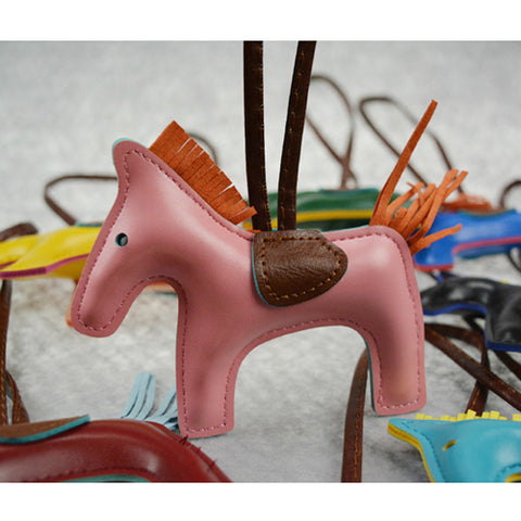 Handmade Luxury Leather Horse Keychain