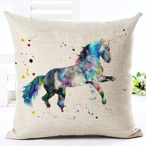 European Style Horse Printed Pillow Case